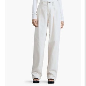 RAG AND BONE PLEATED HIGH WAIST COTTON TROUSERS